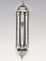 Striped Sterling Silver Mezuzah Cover