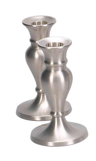 pewter candle holders