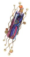 Gary  Rosenthal Mezuzah Cover with colorfull fused glass