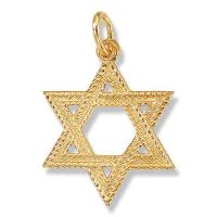 Braided Gold Jewish Star Pendant