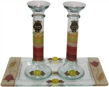 Shabbat Glass Candle holder Set