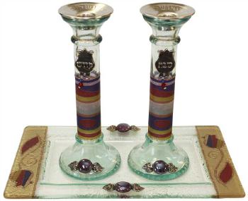 Shabbat Glass Candle holder Set