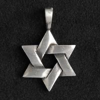 Pewter Jewish Star Necklace