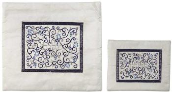 embroidery on raw silk Tallit bag