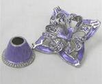 LAVENDER CRYSTAL BOW DREIDEL AND STAND