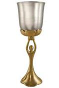 Pewter and gold Kiddush Cup with Dancing Figure