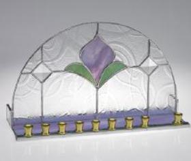 art nouveau glass pomagranite  menorah