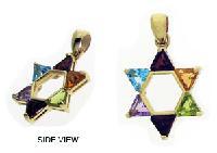 Jewish Star pendant with Semi Precious  Stones $399.99