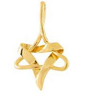 Gold artistic Jewish Star Pendant 