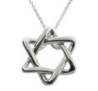 Silver Braided Jewish Star Pendant