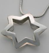 Sterling Silver Jewish Star Pendant 