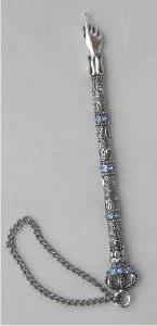 crown top silver yad with blue crystals yad