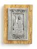 Wood and pewter art wall plaque